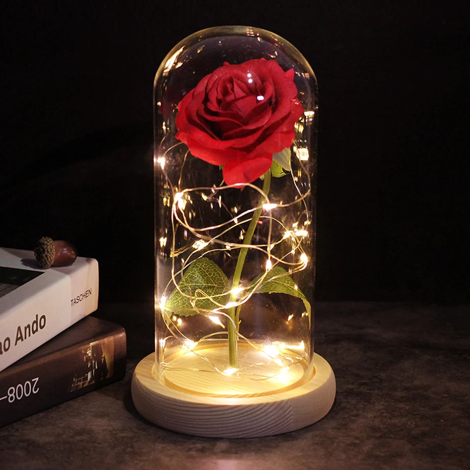 Drop shipping Galaxy Rose Artificial Flowers Beauty and the Beast Rose Wedding Decor Creative Valentine's Day Mother's Gift